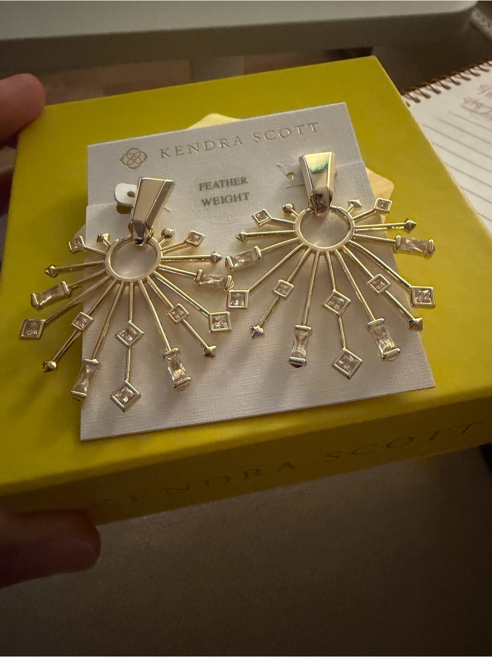 Kendra Scott “Sydney” Feather Weight Drop Earrings